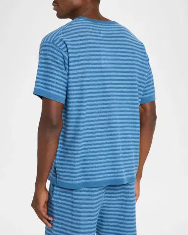The Elder Statesman Men's Stripe Boxy-Fit Crewneck T-Shirt | Thumbnail 3