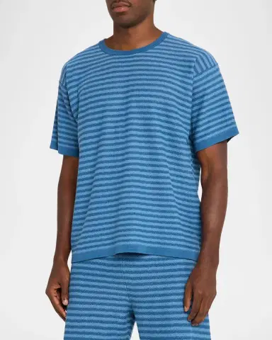 The Elder Statesman Men's Stripe Boxy-Fit Crewneck T-Shirt | Thumbnail 4