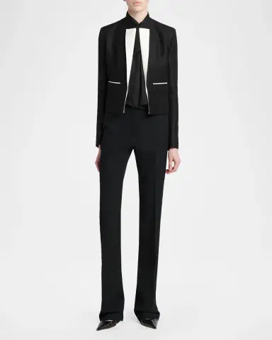 Tom Ford Sharp Grain De Poudre Straight-Leg Trousers | Thumbnail 2