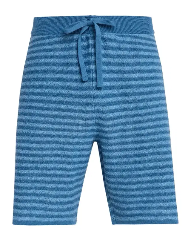 Men's Cotton and Linen Stripe Drawstring Shorts