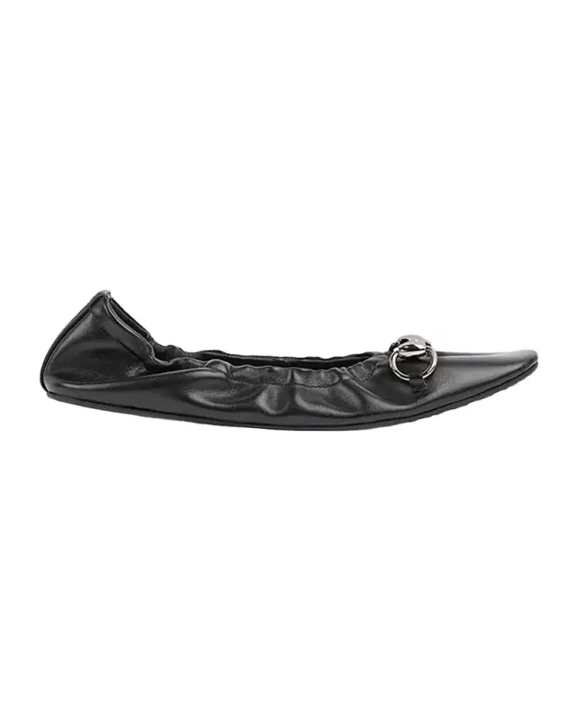 Gucci Prima Leather Ballerina Flats