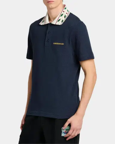 Casablanca Men's Laurel Cotton Pique Polo Shirt | Thumbnail 4