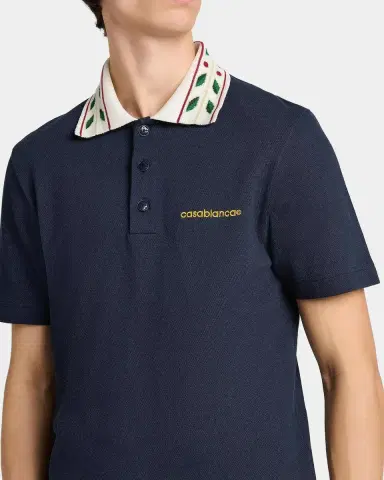 Casablanca Men's Laurel Cotton Pique Polo Shirt | Thumbnail 5