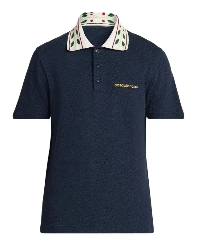 Casablanca Men's Laurel Cotton Pique Polo Shirt