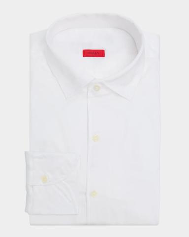 Isaia Men's Cotton and Linen Solid Dress Shirt | Thumbnail 1 Isaia Men's Cotton and Linen Solid Dress Shirt | Thumbnail 1