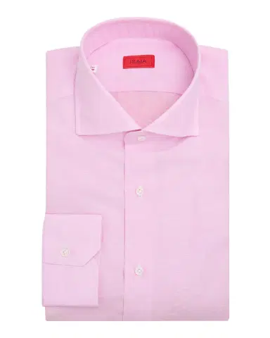 Isaia Men's Cotton and Linen Solid Dress Shirt | Thumbnail 3 Isaia Men's Cotton and Linen Solid Dress Shirt | Thumbnail 3