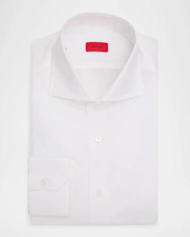 Isaia Men's Cotton and Linen Solid Dress Shirt | Thumbnail 1 Isaia Men's Cotton and Linen Solid Dress Shirt | Thumbnail 1
