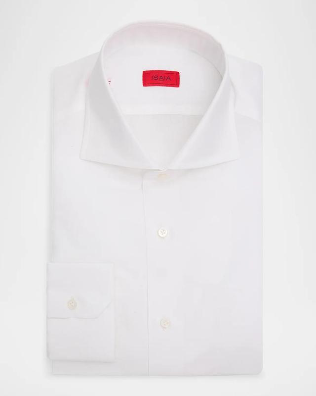 Isaia Men's Cotton and Linen Solid Dress Shirt