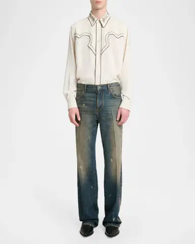 AMIRI Men's MA Fit Star Studded-Trim Jeans | Thumbnail 2 AMIRI Men's MA Fit Star Studded-Trim Jeans | Thumbnail 2