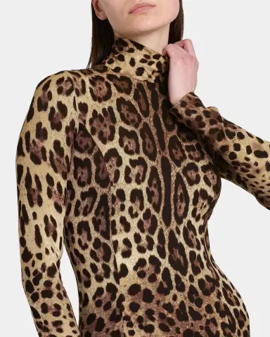 Dolce & Gabbana Leopard Silk Charmeuse Maxi Dress | Thumbnail 4 Dolce & Gabbana Leopard Silk Charmeuse Maxi Dress | Thumbnail 4