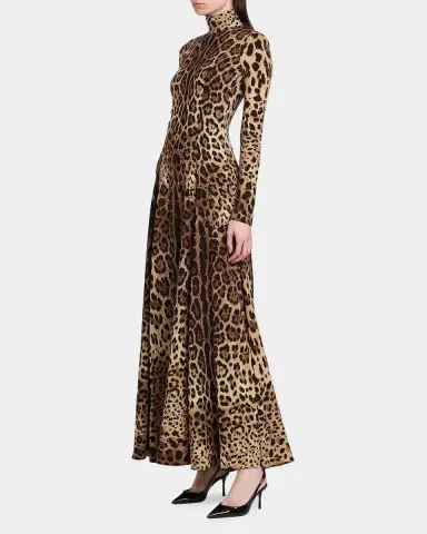 Dolce & Gabbana Leopard Silk Charmeuse Maxi Dress | Thumbnail 5 Dolce & Gabbana Leopard Silk Charmeuse Maxi Dress | Thumbnail 5