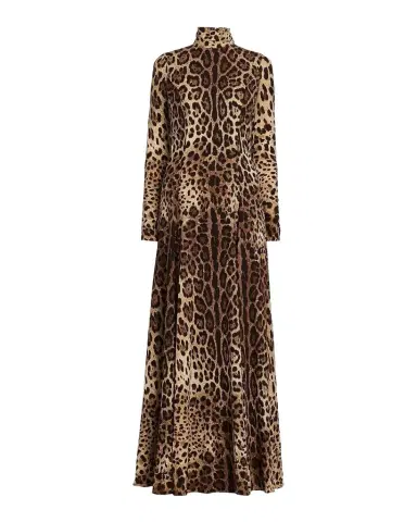 Dolce & Gabbana Leopard Silk Charmeuse Maxi Dress | Thumbnail 1 Dolce & Gabbana Leopard Silk Charmeuse Maxi Dress | Thumbnail 1