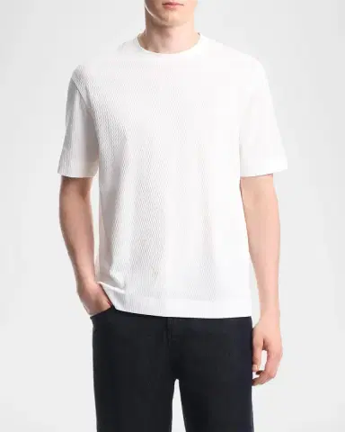 Emporio Armani Men's Cotton Jacquard T-Shirt | Thumbnail 4