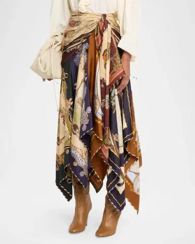 Zimmermann Valiant Draped Silk Scarf Skirt | Thumbnail 4