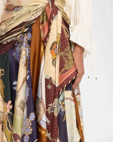 Zimmermann Valiant Draped Silk Scarf Skirt | Thumbnail 5