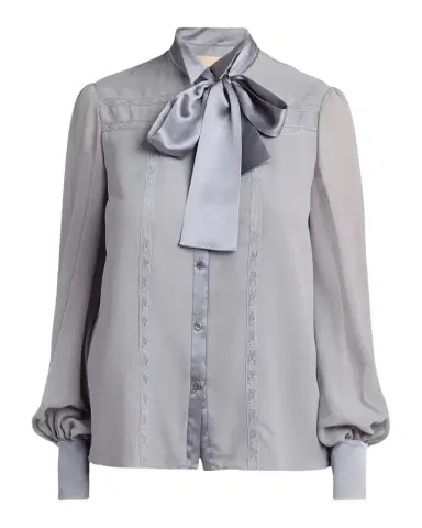 Valentino Garavani Pussy-Bow Collar Silk-Blend Lace Shirt | Thumbnail 1