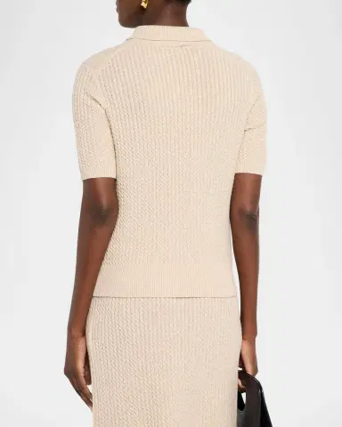 Lafayette 148 New York Cable-Knit Cashmere Polo Sweater | Thumbnail 3 Lafayette 148 New York Cable-Knit Cashmere Polo Sweater | Thumbnail 3