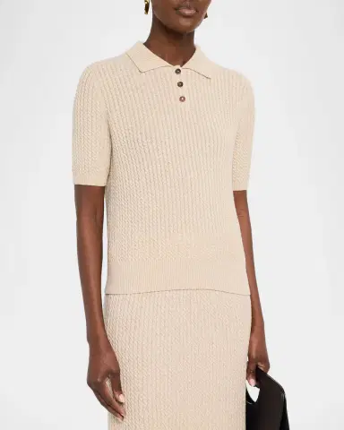 Lafayette 148 New York Cable-Knit Cashmere Polo Sweater | Thumbnail 4 Lafayette 148 New York Cable-Knit Cashmere Polo Sweater | Thumbnail 4