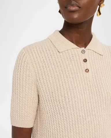 Lafayette 148 New York Cable-Knit Cashmere Polo Sweater | Thumbnail 5 Lafayette 148 New York Cable-Knit Cashmere Polo Sweater | Thumbnail 5