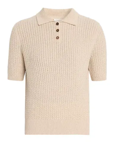 Lafayette 148 New York Cable-Knit Cashmere Polo Sweater | Thumbnail 1 Lafayette 148 New York Cable-Knit Cashmere Polo Sweater | Thumbnail 1