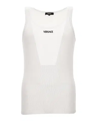 Versace Logo Rib-Knit Cotton Tank | Thumbnail 2 Versace Logo Rib-Knit Cotton Tank | Thumbnail 2