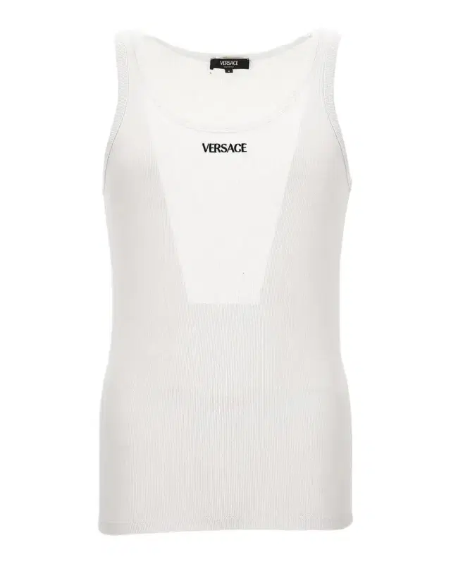 Versace Logo Rib-Knit Cotton Tank