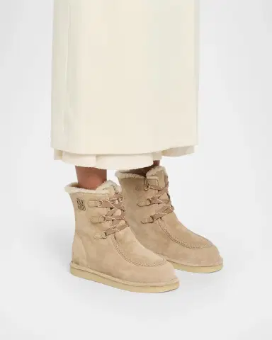 Miu Miu Suede Shearling-Lined Ankle Boots | Thumbnail 2 Miu Miu Suede Shearling-Lined Ankle Boots | Thumbnail 2