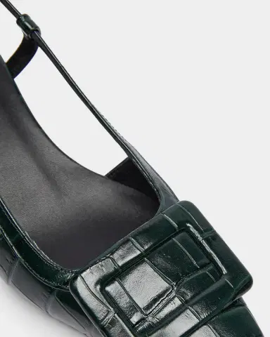 Roger Vivier Belle Vivier 45MM Croc-Embossed Leather Slingback Pumps | Thumbnail 3