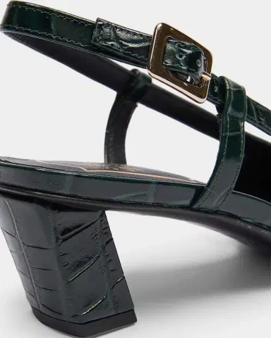 Roger Vivier Belle Vivier 45MM Croc-Embossed Leather Slingback Pumps | Thumbnail 5