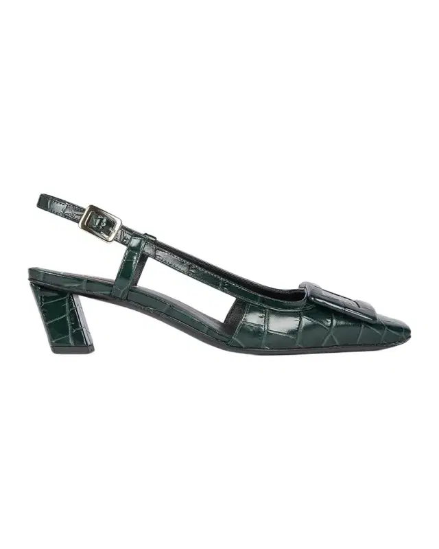 Roger Vivier Belle Vivier 45MM Croc-Embossed Leather Slingback Pumps