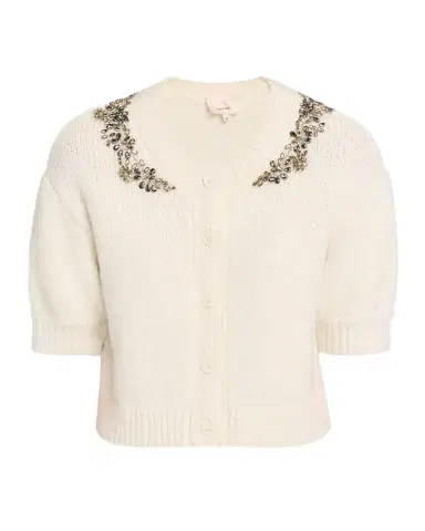 Cinq à Sept Millicent Crystal-Lace Alpaca-Blend Cardigan | Thumbnail 1