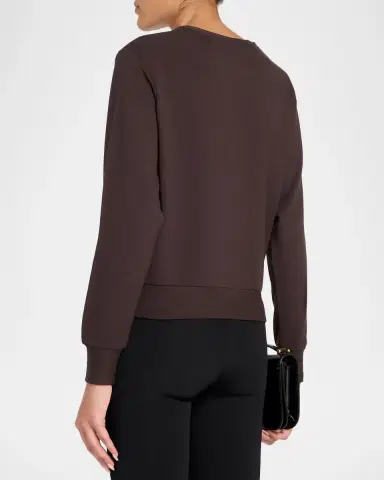 MAJESTIC FILATURES French Terry Crop Crewneck Sweatshirt | Thumbnail 3