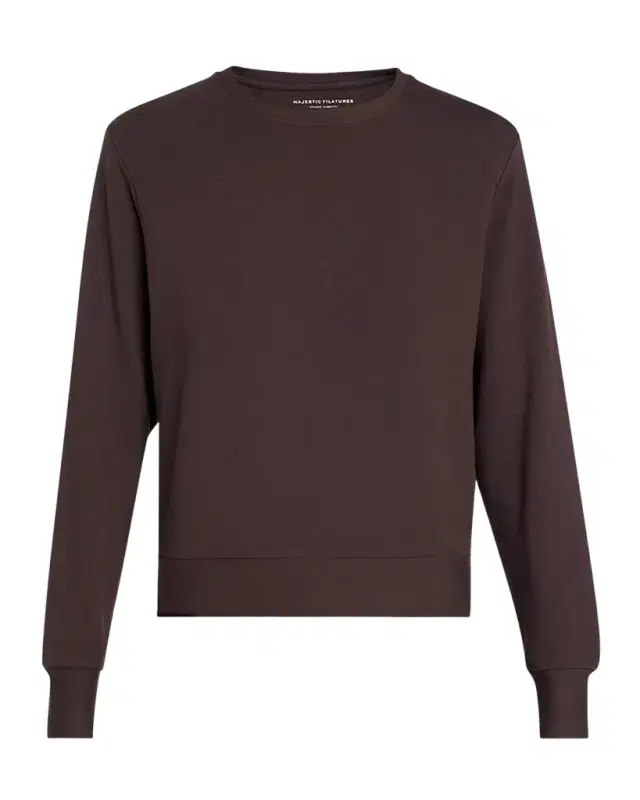 MAJESTIC FILATURES French Terry Crop Crewneck Sweatshirt