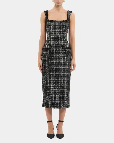 Rebecca Vallance Meringue Sequin Boucle Tweed Midi Dress | Thumbnail 2 Rebecca Vallance Meringue Sequin Boucle Tweed Midi Dress | Thumbnail 2