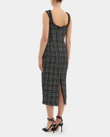 Rebecca Vallance Meringue Sequin Boucle Tweed Midi Dress | Thumbnail 3 Rebecca Vallance Meringue Sequin Boucle Tweed Midi Dress | Thumbnail 3