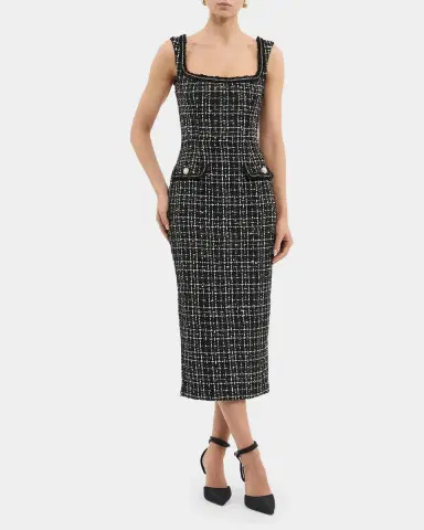 Rebecca Vallance Meringue Sequin Boucle Tweed Midi Dress | Thumbnail 4 Rebecca Vallance Meringue Sequin Boucle Tweed Midi Dress | Thumbnail 4