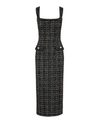 Rebecca Vallance Meringue Sequin Boucle Tweed Midi Dress | Thumbnail 1 Rebecca Vallance Meringue Sequin Boucle Tweed Midi Dress | Thumbnail 1