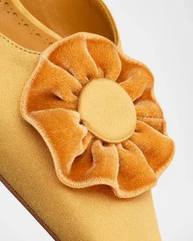 Manolo Blahnik 50mm Caulon Floral Applique Satin Mule Pumps | Thumbnail 5 Manolo Blahnik 50mm Caulon Floral Applique Satin Mule Pumps | Thumbnail 5