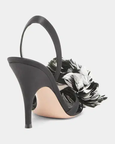 Gianvito Rossi Winter Garden 95MM Crepe Satin Slingback Sandals | Thumbnail 2 Gianvito Rossi Winter Garden 95MM Crepe Satin Slingback Sandals | Thumbnail 2