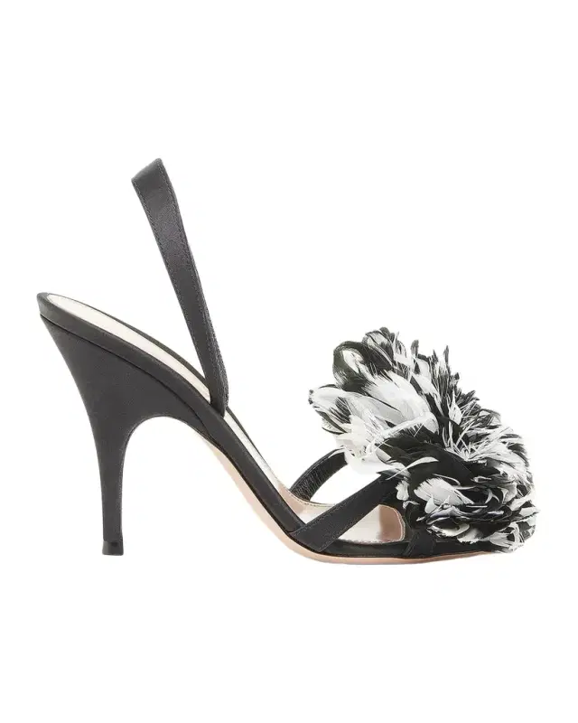Gianvito Rossi Winter Garden 95MM Crepe Satin Slingback Sandals