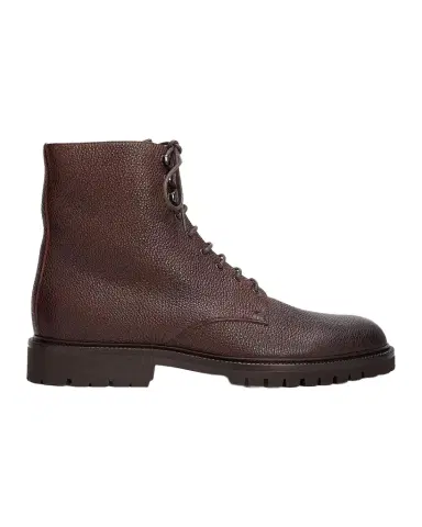 Brunello Cucinelli Men's Grained Leather Shearling-Lined Ankle Boots | Thumbnail 1