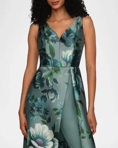 Kay Unger New York Isabelle Floral-Print Walk-Thru Jumpsuit | Thumbnail 5