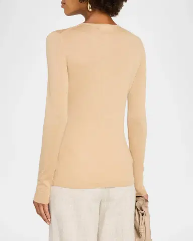 Neiman Marcus Superfine Cashmere Crewneck Sweater | Thumbnail 3 Neiman Marcus Superfine Cashmere Crewneck Sweater | Thumbnail 3