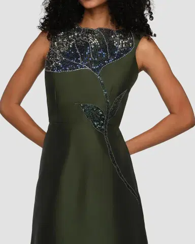 Kay Unger New York Charlene Beaded Taffeta A-Line Gown | Thumbnail 5