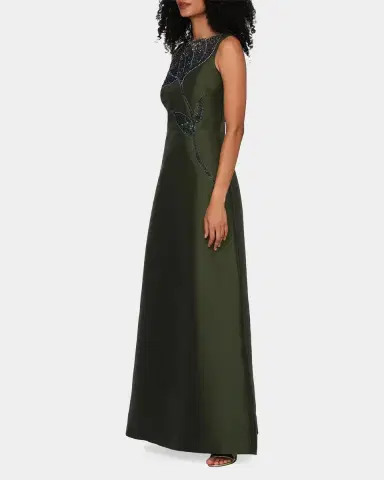 Kay Unger New York Charlene Beaded Taffeta A-Line Gown | Thumbnail 6