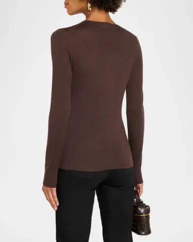 Neiman Marcus Superfine Cashmere Crewneck Sweater | Thumbnail 3 Neiman Marcus Superfine Cashmere Crewneck Sweater | Thumbnail 3