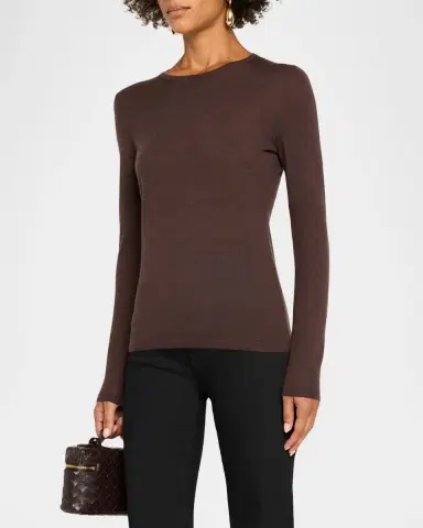 Neiman Marcus Superfine Cashmere Crewneck Sweater | Thumbnail 4 Neiman Marcus Superfine Cashmere Crewneck Sweater | Thumbnail 4
