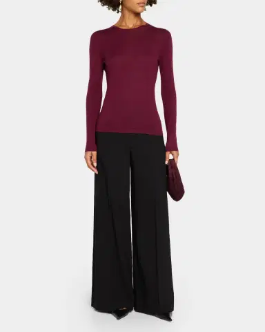 Neiman Marcus Superfine Cashmere Crewneck Sweater | Thumbnail 2