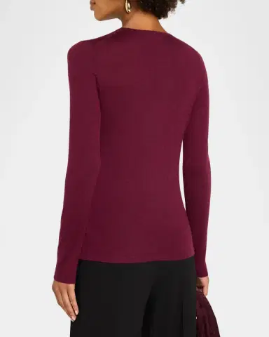 Neiman Marcus Superfine Cashmere Crewneck Sweater | Thumbnail 3