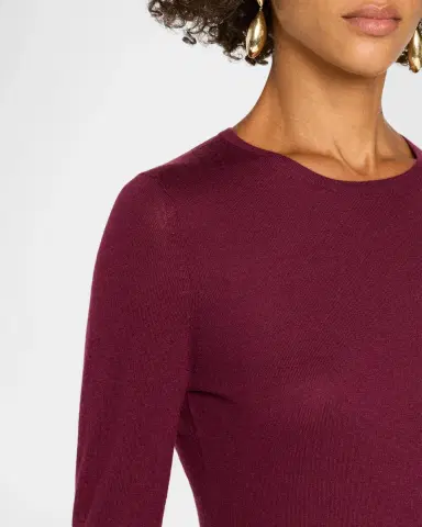 Neiman Marcus Superfine Cashmere Crewneck Sweater | Thumbnail 5